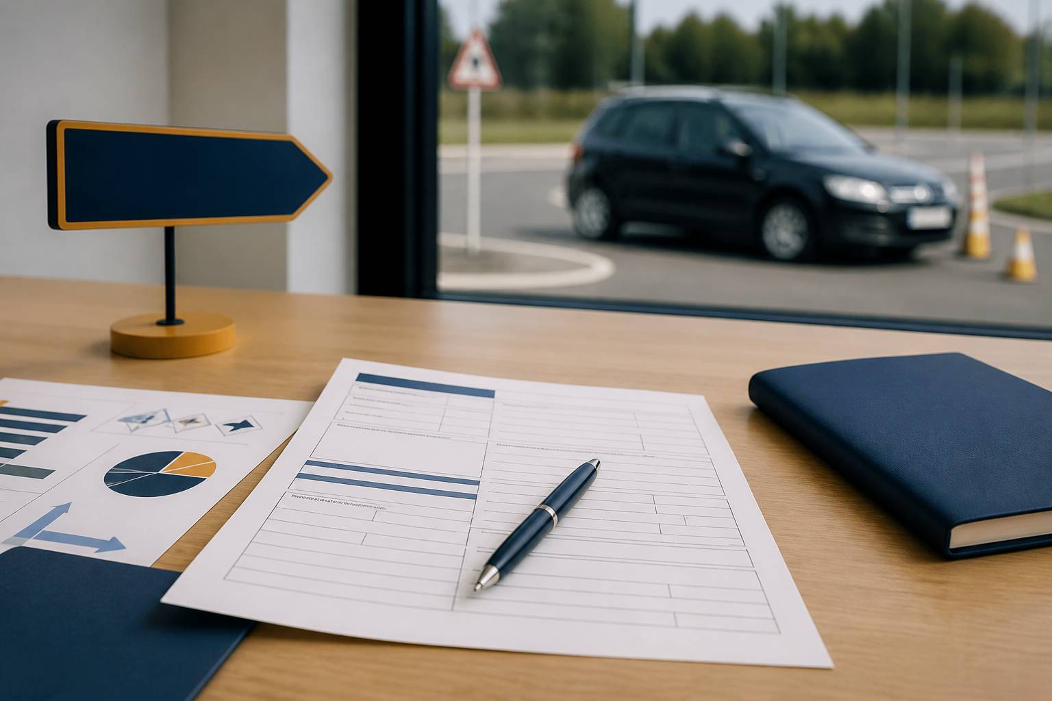 Contrat de prêt avec stylo sur un bureau de banque