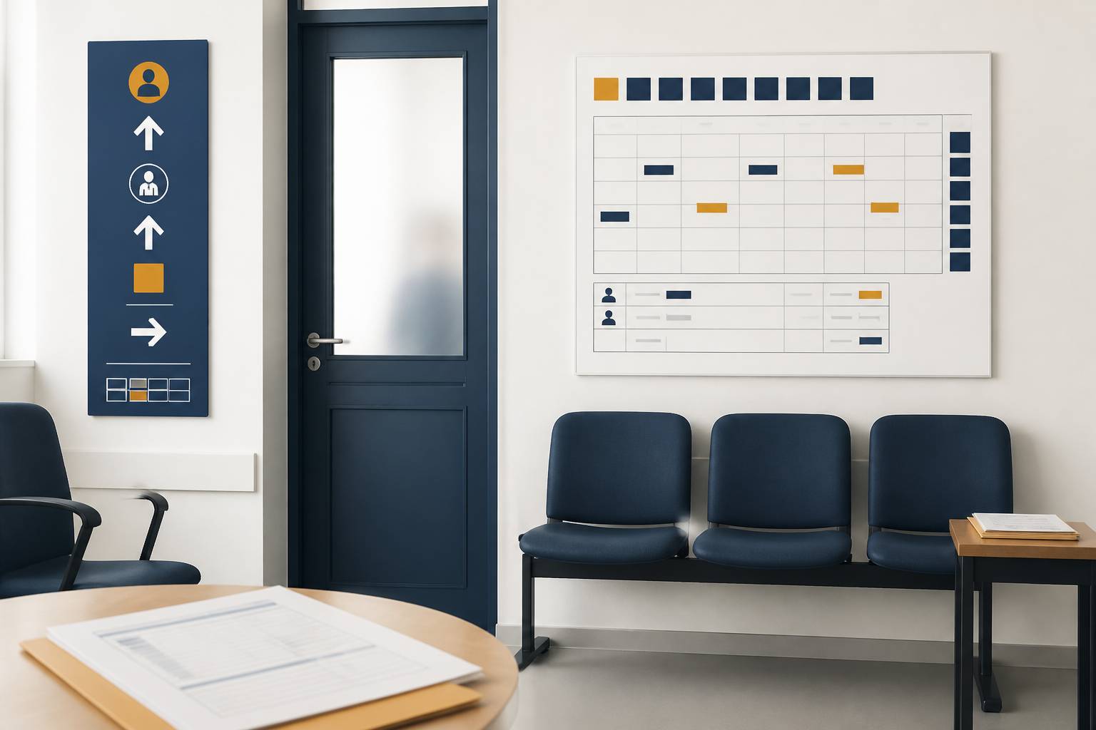 Salle d'attente médicale pour la récupération du permis
