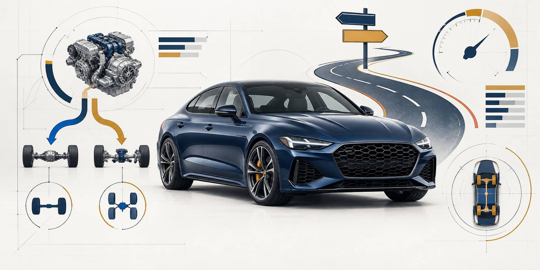 Illustration éditoriale du sujet : BMW M3 G80 : puissance, transmission xDrive et fiche technique