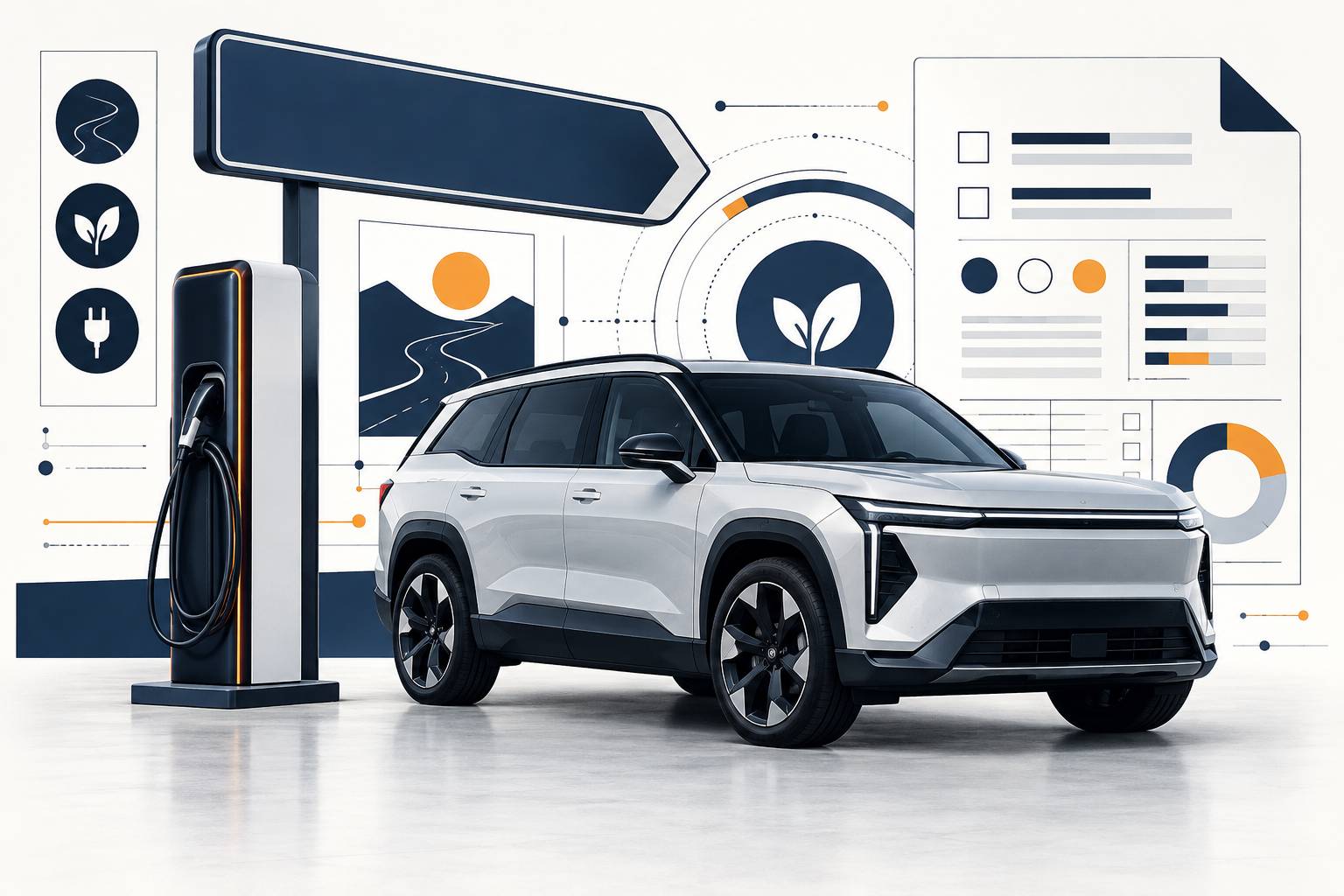Illustration éditoriale du sujet : Hyundai Ioniq 5 : autonomie, recharge 800 V et dimensions
