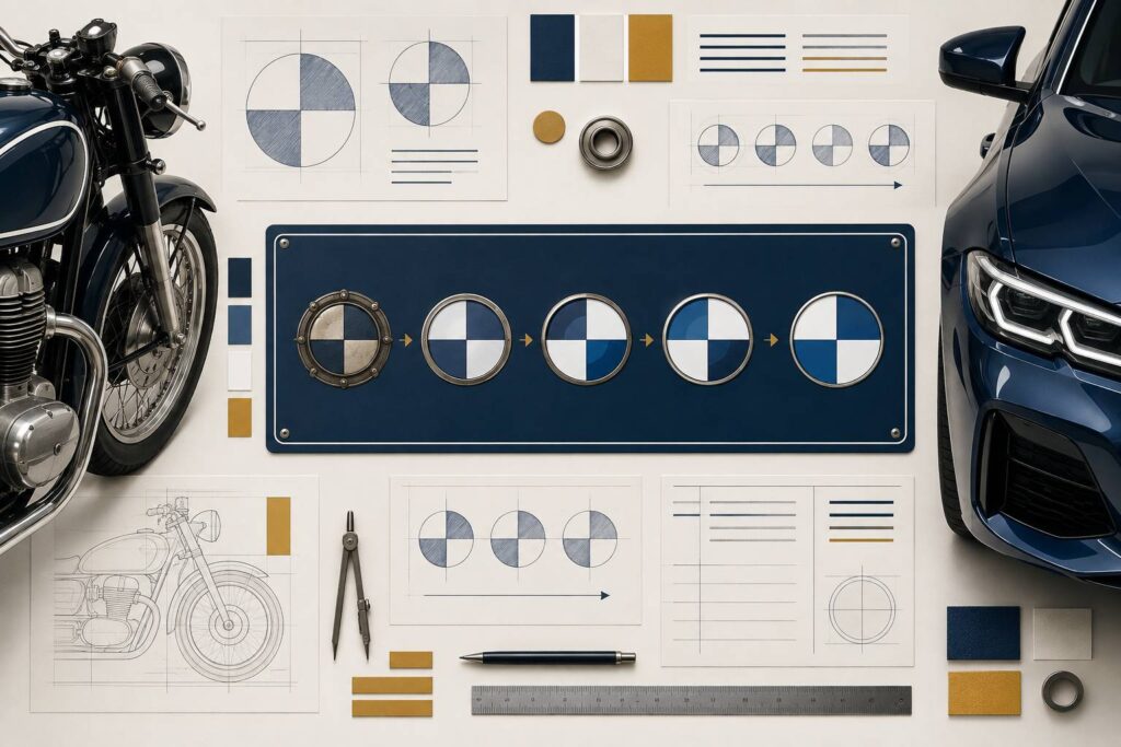Illustration éditoriale du sujet : Logo BMW : origine des couleurs et évolution depuis 1917