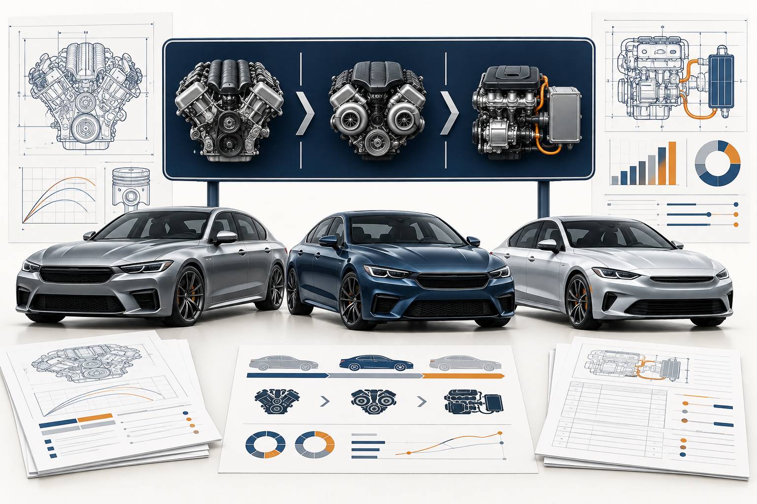 Illustration éditoriale du sujet : Mercedes C63 AMG : du V8 atmosphérique au 4 cylindres hybride