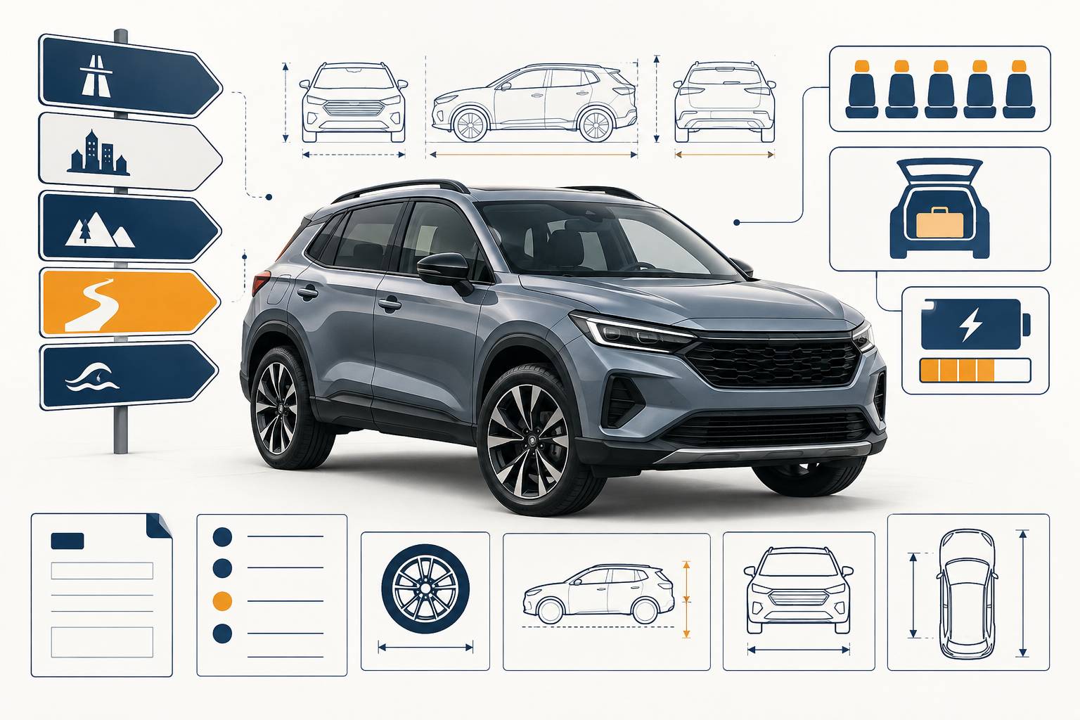 Illustration éditoriale du sujet : Tiguan 2025 : motorisations, hybride rechargeable et dimensions
